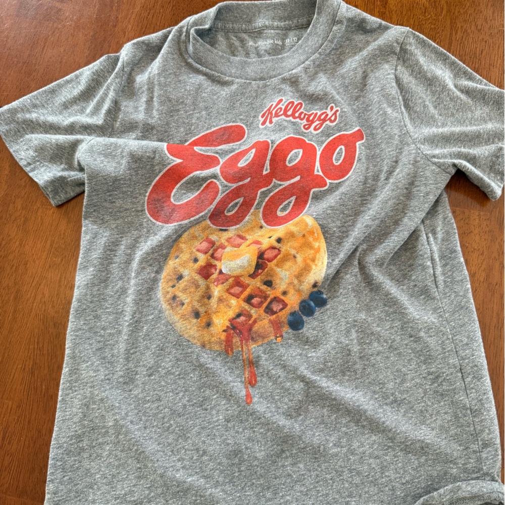 Abercrombie Kids Gray Eggo Waffle T-Shirt